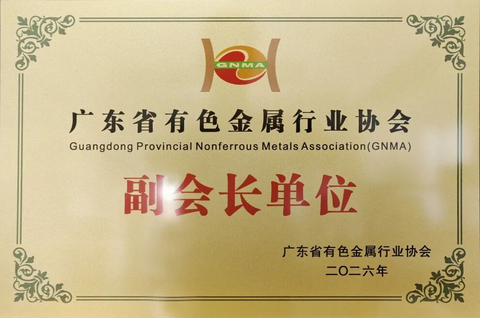Guangya Holdings Ditunjuk sebagai Unit Wakil Presiden Asosiasi Industri Logam Non-ferro Guangdong